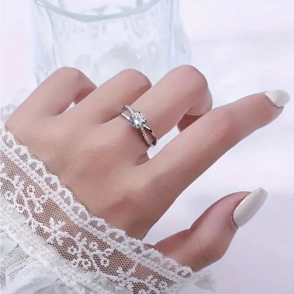 Sparkling zirconia engagement ring size 5